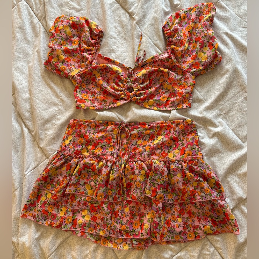Wild fable top and skirt matching set